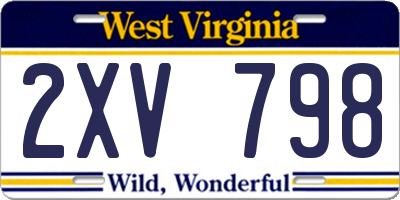 WV license plate 2XV798