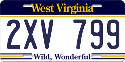 WV license plate 2XV799
