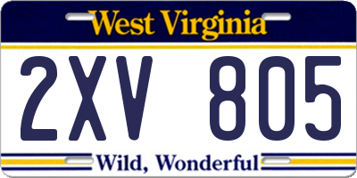 WV license plate 2XV805