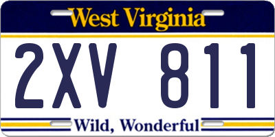 WV license plate 2XV811