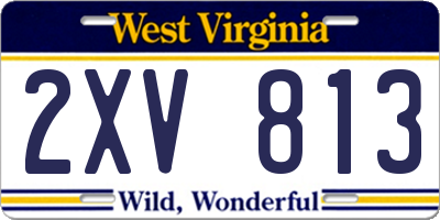 WV license plate 2XV813