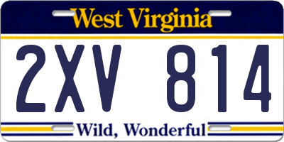 WV license plate 2XV814