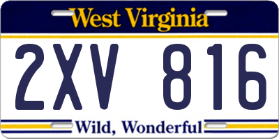 WV license plate 2XV816