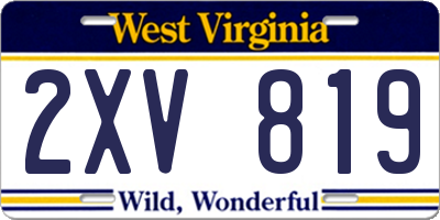 WV license plate 2XV819