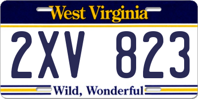 WV license plate 2XV823