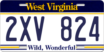 WV license plate 2XV824