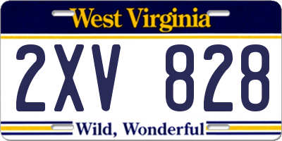 WV license plate 2XV828