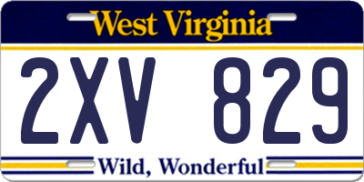 WV license plate 2XV829