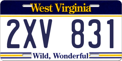 WV license plate 2XV831