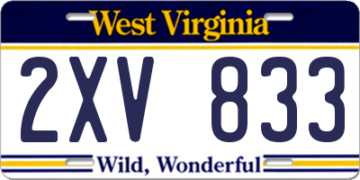 WV license plate 2XV833