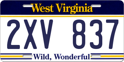 WV license plate 2XV837