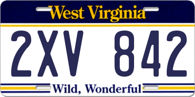 WV license plate 2XV842