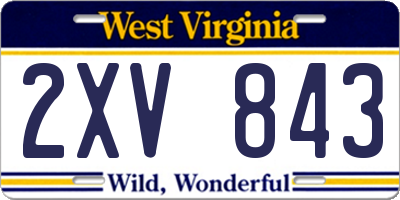 WV license plate 2XV843