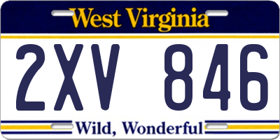 WV license plate 2XV846