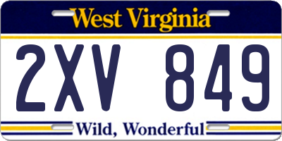 WV license plate 2XV849