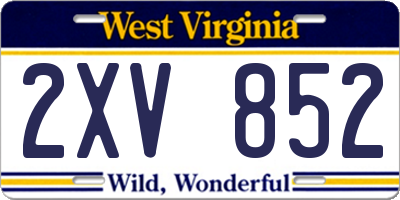 WV license plate 2XV852