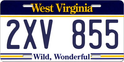 WV license plate 2XV855