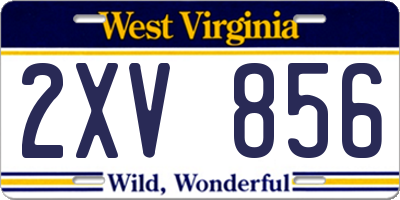 WV license plate 2XV856