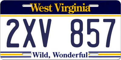 WV license plate 2XV857