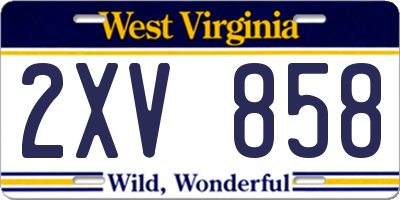 WV license plate 2XV858