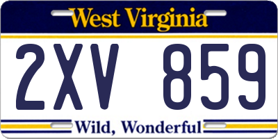 WV license plate 2XV859