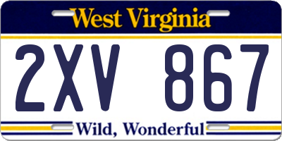 WV license plate 2XV867