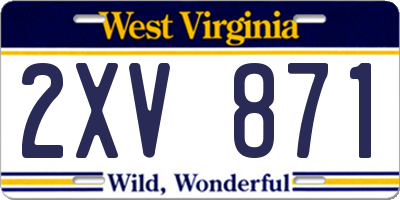 WV license plate 2XV871