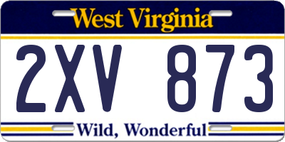 WV license plate 2XV873