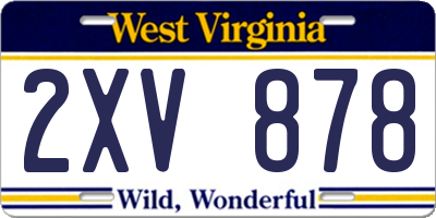 WV license plate 2XV878