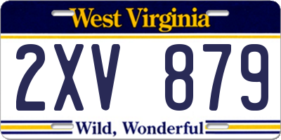 WV license plate 2XV879