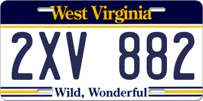 WV license plate 2XV882