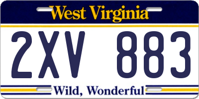 WV license plate 2XV883