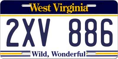 WV license plate 2XV886