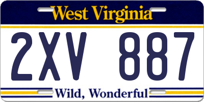 WV license plate 2XV887