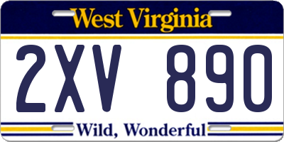 WV license plate 2XV890