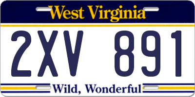 WV license plate 2XV891
