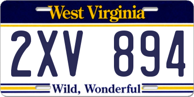 WV license plate 2XV894