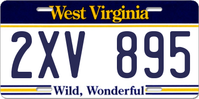 WV license plate 2XV895
