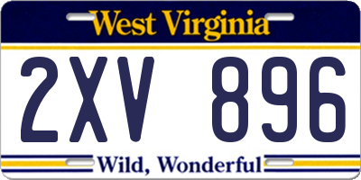 WV license plate 2XV896