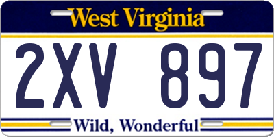 WV license plate 2XV897