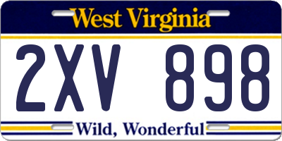 WV license plate 2XV898