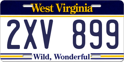 WV license plate 2XV899
