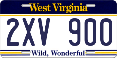 WV license plate 2XV900