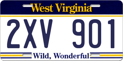 WV license plate 2XV901