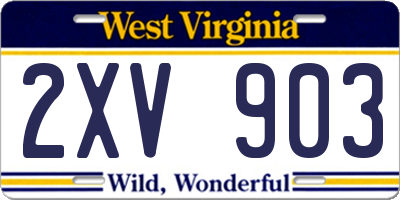 WV license plate 2XV903
