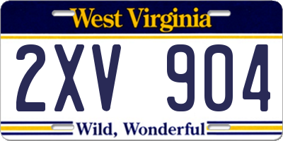 WV license plate 2XV904