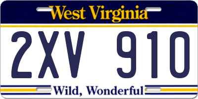 WV license plate 2XV910
