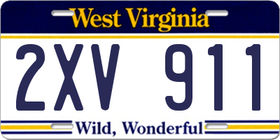 WV license plate 2XV911