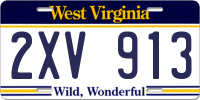 WV license plate 2XV913