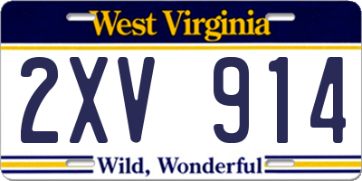 WV license plate 2XV914